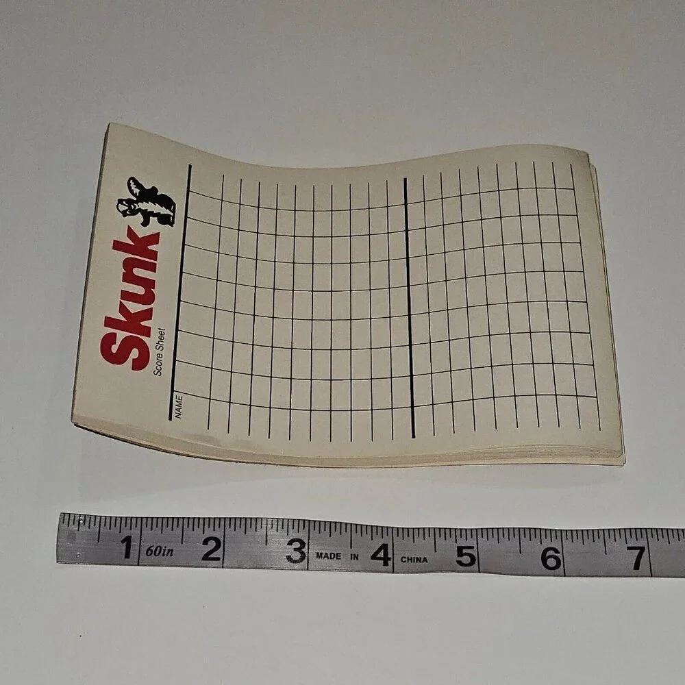 VTG Skunk Game Schaper COMPLETE 2 Skunk Dice Score Pad Chips